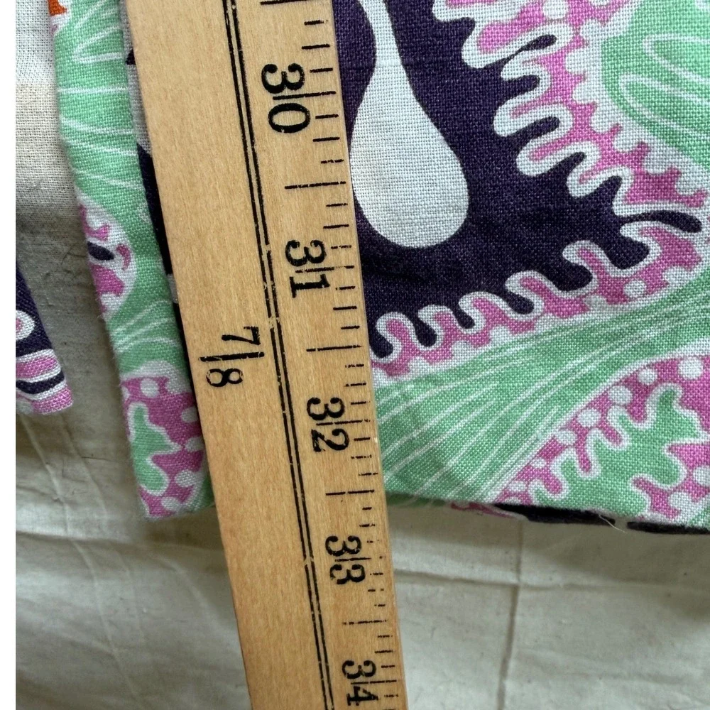 Zara Paisley Print Linen Blend Palazzo Pants size XL‎ Black/Pink/White